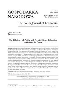 The Efficiency of Public and Private Higher Education Institutions in Poland